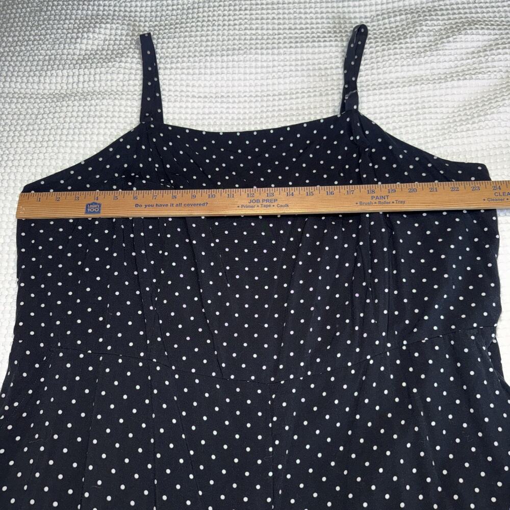 Old Navy Jumpsuit Womens 4X Black Polka Dot Sleeveless Pockets Smocked Back EUC - Picture 8 of 16